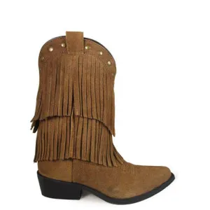 Smoky Mountain Youth Wisteria Fringe Western Boot - Brown 3514Y