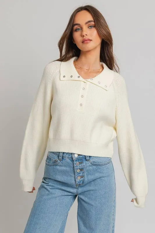 Solid Cozy Ribbed Crop Sweater