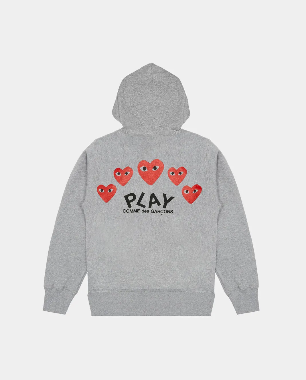 T250 RED HEARTS ON BACK HOODIE / GREY