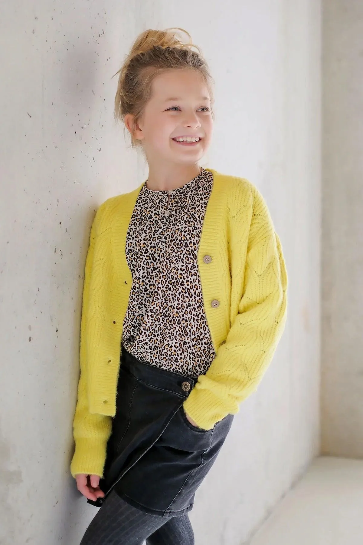 Tween Sweaters | Deau Flo Knitted Cardigan in Lemon| Like Flo