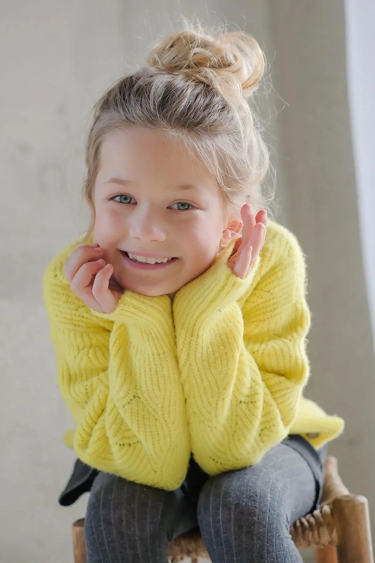 Tween Sweaters | Deau Flo Knitted Cardigan in Lemon| Like Flo