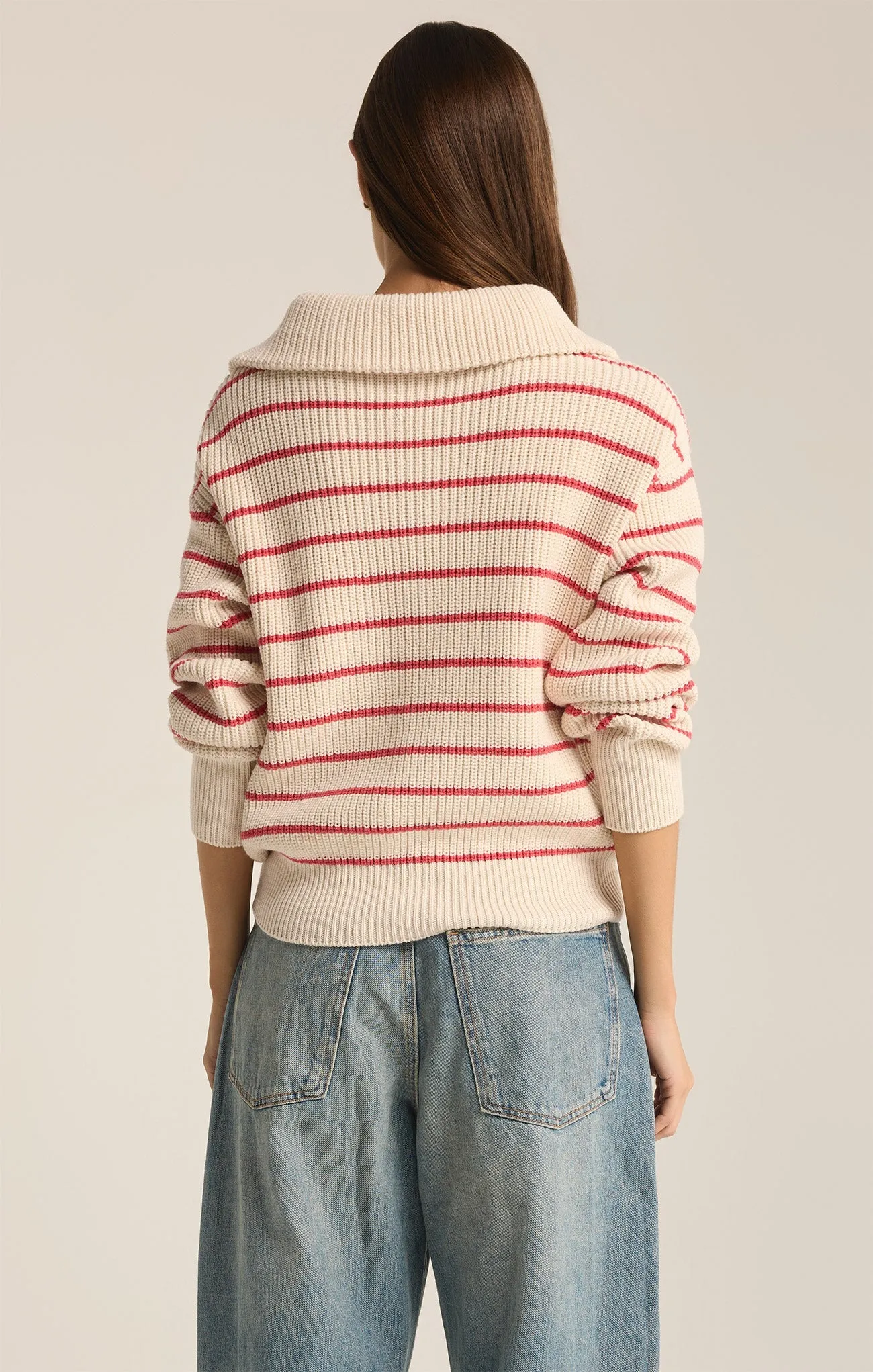 Villa Half Zip Stripe Sweater