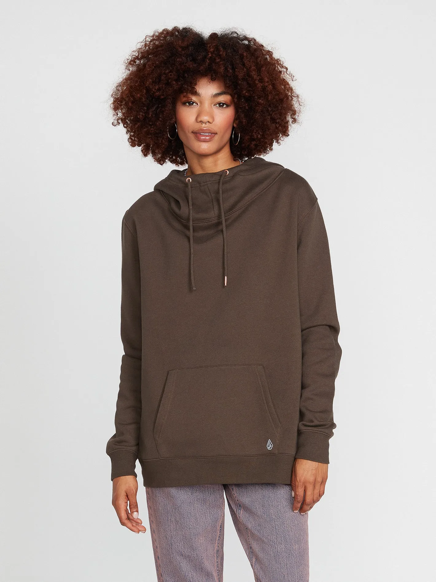 Walk It Out High Neck Hoodie - Espresso