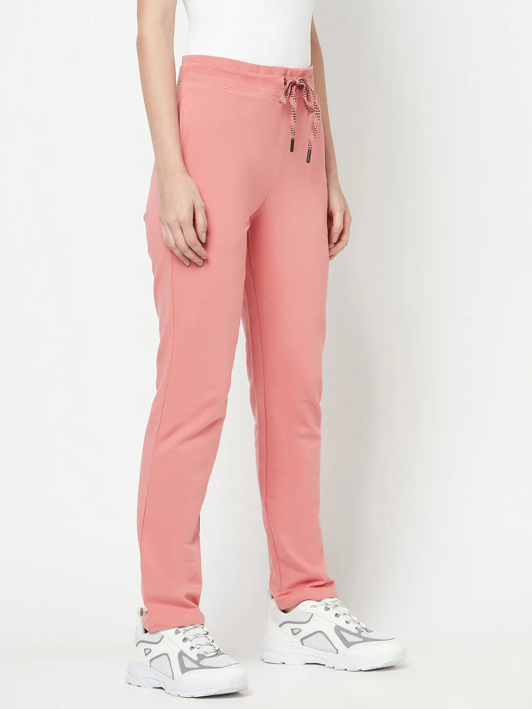 Women's Casual  Coral Full length Mid rise Track Pants