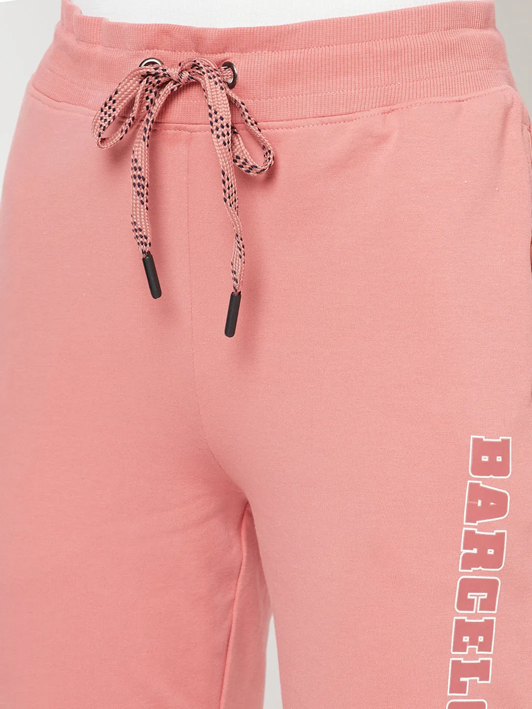 Women's Casual  Coral Full length Mid rise Track Pants