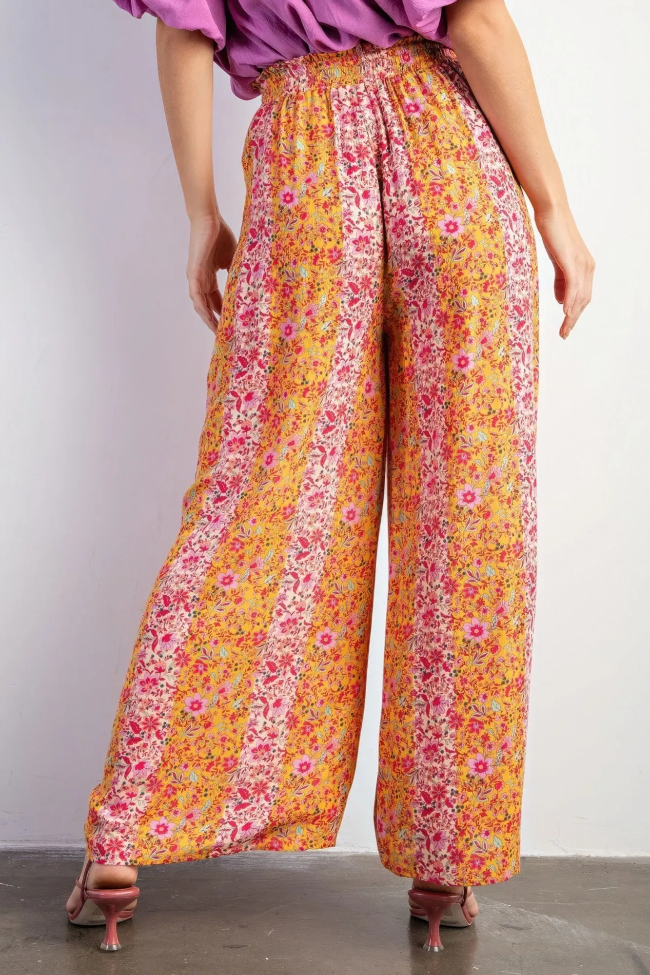 Women's Floral print gauze palazzo pants