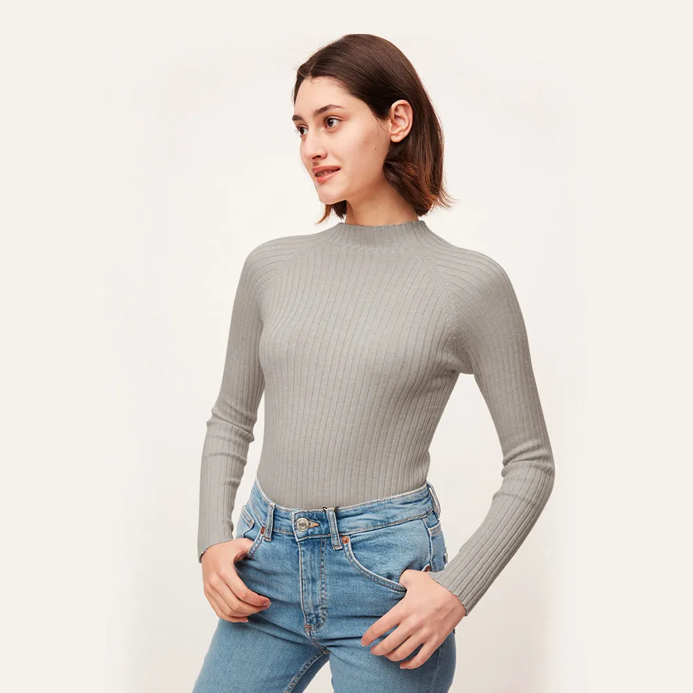 Women's  Long Sleeve Slim Fit Knit Pullovers Tee Tops Shirt